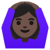 woman gesturing OK: dark skin tone emoji on Google