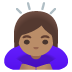 woman bowing: medium skin tone emoji on Google