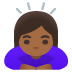 woman bowing: medium-dark skin tone on Google