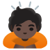 person bowing: dark skin tone emoji on Google