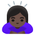 woman bowing: dark skin tone emoji on Google