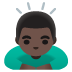man bowing: dark skin tone emoji on Google