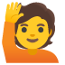 person raising hand emoji on Google