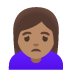 woman frowning: medium skin tone on Google