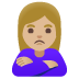 woman pouting: medium-light skin tone on Google