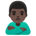 man pouting: dark skin tone emoji on Google