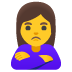 woman pouting on Google