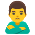 man pouting on Google