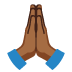 folded hands: medium-dark skin tone emoji on Google
