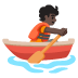 person rowing boat: dark skin tone emoji on Google