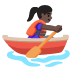 woman rowing boat: dark skin tone emoji on Google