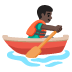 man rowing boat: dark skin tone emoji on Google