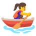 woman rowing boat emoji on Google