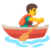 man rowing boat on Google