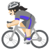woman biking: light skin tone on Google
