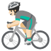 man biking: light skin tone emoji on Google