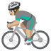man biking: medium-light skin tone on Google