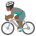 man biking: medium-dark skin tone emoji on Google