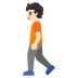 person walking: light skin tone on Google