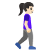woman walking facing right: light skin tone emoji on Google