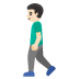 man walking: light skin tone on Google