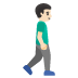 man walking facing right: light skin tone emoji on Google