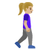 woman walking facing right: medium-light skin tone on Google