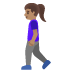 woman walking: medium skin tone on Google