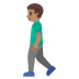 man walking: medium skin tone emoji on Google
