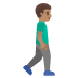 man walking facing right: medium skin tone emoji on Google