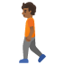 person walking: medium-dark skin tone emoji on Google
