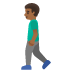 man walking: medium-dark skin tone emoji on Google