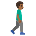 man walking facing right: medium-dark skin tone emoji on Google