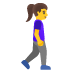woman walking facing right emoji on Google