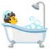 person taking bath emoji on Google