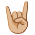 sign of the horns: medium-light skin tone on Google