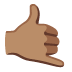 call me hand: medium skin tone emoji on Google