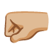 left-facing fist: medium-light skin tone emoji on Google