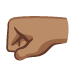 left-facing fist: medium skin tone emoji on Google