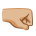right-facing fist: medium-light skin tone emoji on Google