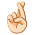 crossed fingers: light skin tone emoji on Google