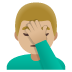 man facepalming: medium-light skin tone emoji on Google