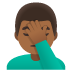 man facepalming: medium-dark skin tone on Google