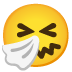 sneezing face emoji on Google