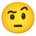 face with raised eyebrow on Google