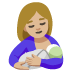 breast-feeding: medium-light skin tone emoji on Google