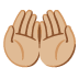 palms up together: medium-light skin tone emoji on Google