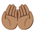 palms up together: medium skin tone emoji on Google