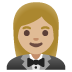 woman in tuxedo: medium-light skin tone on Google