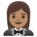 woman in tuxedo: medium skin tone on Google